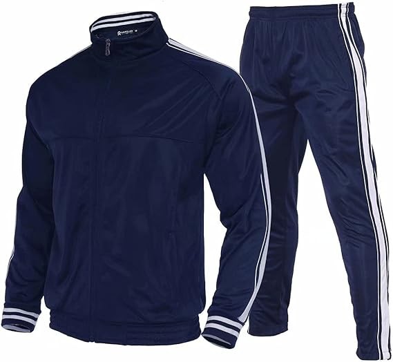 R RAMBLER 1985 Men's Activewear Tracksuit Side Stripe stand-up collar track jacket pants Sweatsuit Sets