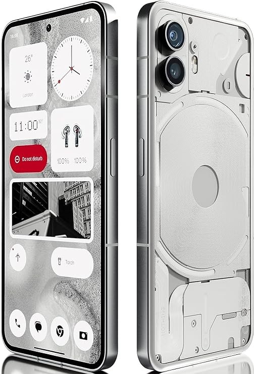 Nothing Phone 2 Smartphone Unlocked 5G Android Phone Snapdragon 8+ Gen 1 chipset, 50MP Dual Camera, 6.7'' AMOLED Display, 4700mAh Battery, NFC,12GB + 512GB,White (No Charger)