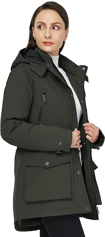 WenVen Women's Waterproof Winter Coats Warm Thicken Puffer Jackets with Detachable Hood