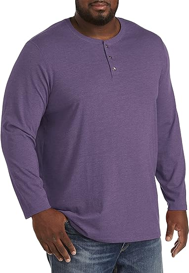 Harbor Bay by DXL Big and Tall Long Sleeve Henley Shirt