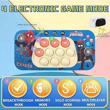 PLIOPYIK Stress Relief Toys, Decompression Breakthrough Puzzle Pop Button Gopher Game Machine, Novelty Fidget Toys Party Favor Gifts for Kids Adults, Toy for 3+ Year Old Boy Girl (Spiderman)