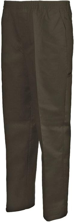 Benefit Wear Mens Full Elastic Waist 5-Pocket Pants with Mock Fly