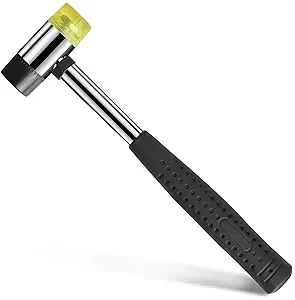 Small Rubber Mallet Hammer Tool - 25mm Non Marring Hammer Tapping Block for Vinyl Plank Flooring Mallet Rubber Hammer Small Hammer for Crafts - Jewelry Wood Rubber and Nylon Double Faced Soft Mallet