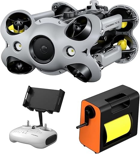 Professional 4K Camera Underwater Drone Chasing M2 S with 8 Vectored-thruster, 360-degree Move ROV, 6H Diving 4000lm LED Floodlights Underwater Rov Robot