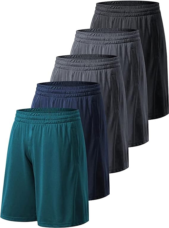 Profectors Men's Athletic Shorts with Pockets and Elastic Waistband Quick Dry Activewear Workout Shorts for Men