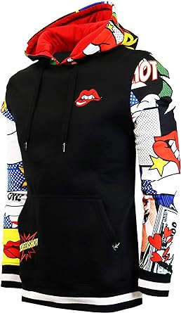 SCREENSHOT Mens Urban Hip Hop Premium Fleece Hoodie - Modern Pullover NYC Street Fashion Urbanwear Hooded Sweatshirt