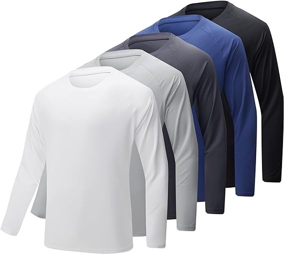 BALENNZ Long Sleeve Tee Shirts for Men - Moisture Wicking Quick Dry Long Sleeve Shirts UV Sun Protection T-Shirts for Running