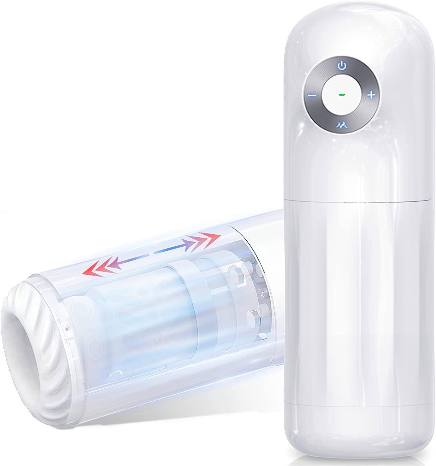 Automatic Thrusting Male Masturbator Cup with 4 Thrusting Modes and 4 Telescopic Speeds, Ultra Quiet 3D Realistic Textured Pocket Pussy for Male Masturbation, Adult Sex Toys for Men