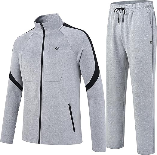MoFiz Men's Tracksuits Sweatsuits for Men Athletic Set 2 Piece Track Suits Jogging Casual Warm Up Full Zip Running Sports
