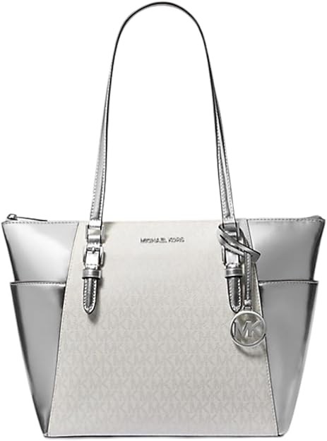 Michael Kors Charlotte Large Top Zip Tote (Silver)