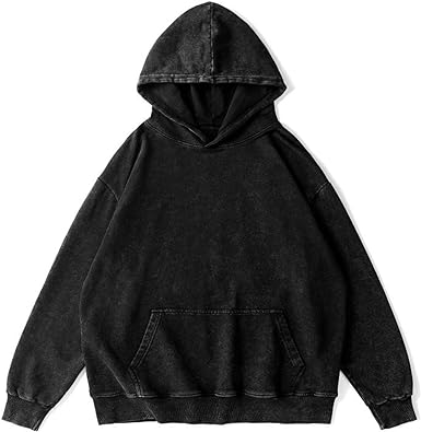 Bobeutou Oversized Hoodie Men Vintage Cotton Casual Hooded Sweatshirt Trendy Baggy Basic Hoodies Retro Pullover Streetwear