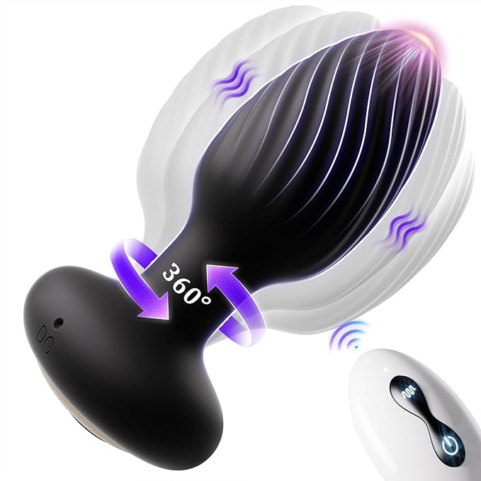 Adult Sex Toys for Men Prostate Massager - Games Vibrators Remote Control, Adult Toys Anal Plug Vibrating Butt Plug with 9 Vibrating Rotation Mode, Anal Toys Vibrator Mens