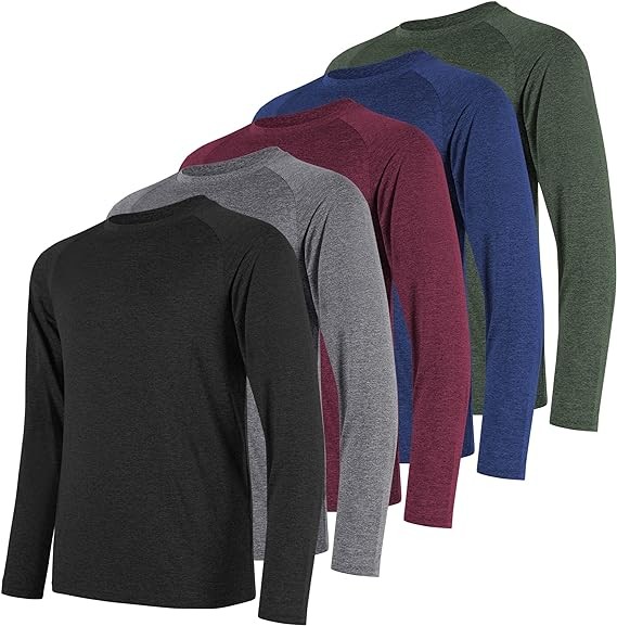 CE' CERDR Long Sleeve Tee Shirts for Men - Quick Dry Moisture Wicking Sun Protection Long Sleeve T-Shirt for Workout Running