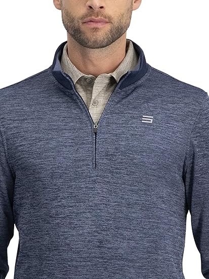 Three Sixty Six Dry Fit Pullover Sweaters for Men - Quarter Zip Fleece Golf Jacket - Tailored Fit
