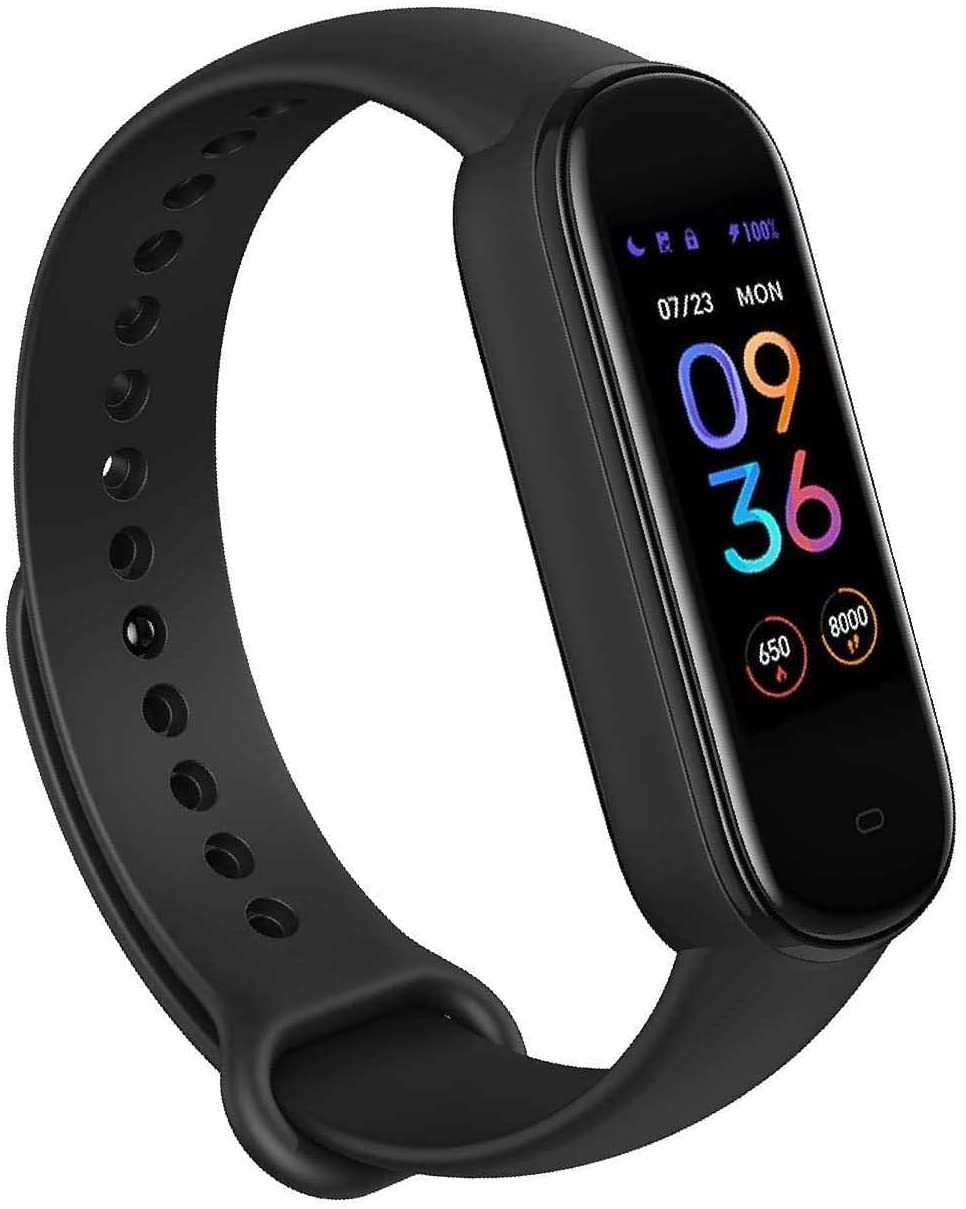Amazfit Band 5 Activity Fitness Tracker with Alexa Built-in, 15-Day Battery Life, Blood Oxygen, Heart Rate, Sleep & Stress Monitoring, 5 ATM Water Resistant, Fitness Watch for Men Women Kids, Black