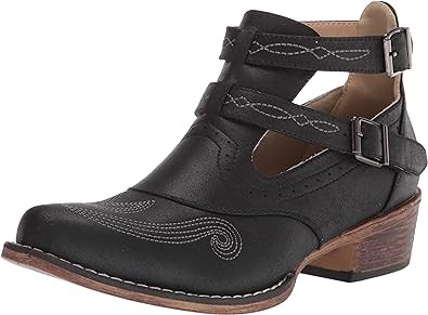 ROPER Womens Willa Snip Toe Casual Boots Ankle Low Heel 1-2" - Brown