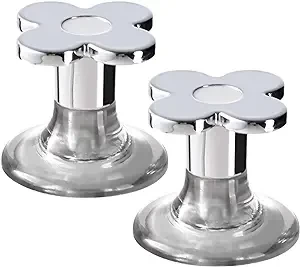 HOIRIX Toilet Push Button Flush Replacement,Flower Shape Toilet Press Tool Toilet Accessories for Women Manicures (2 Pack, Silver)