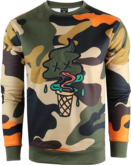 SCREENSHOTBRAND Mens Urban Hip Hop Premium Fleece - Pullover Active Urbanwear Street Fashion Crew Neck Sweatshirt