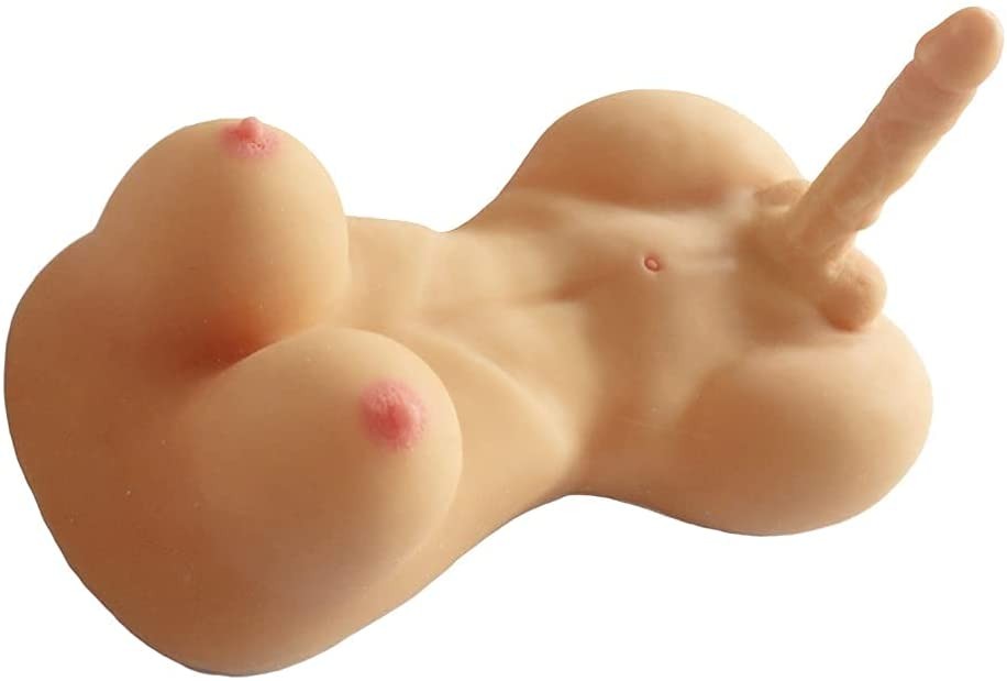 Shemale Sex Doll with Torso for Men Women, Lifelike Love Doll Transsexual Adult Toys with 7.1 inch Penis 3D Realistic Breast and Tight Anal Hole for Lesbian Gay