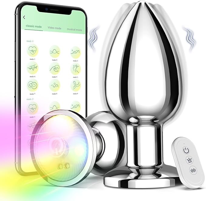 Adult Sex Toys Anal Toys Vibrating Butt Plug with App Remote Control 10 Vibrating Modes, Anal Beads Prostate Massager, Anal Sex Toys Vibrator for Men and Women, Couples