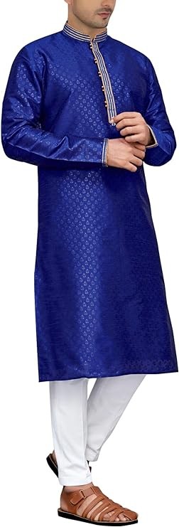 Sonisha MKP121 Men's Blue Kurta Pajama Set Indian Traditional Party Wear Outfit