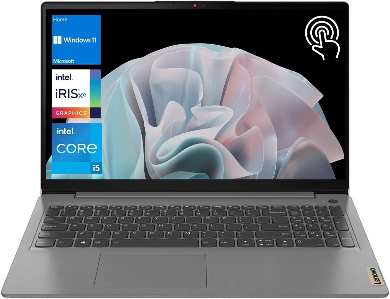 Lenovo IdeaPad 3 Laptop, Student and Business, 15.6” FHD Touchscreen Display, Intel Core i5-1135G7 Processor, 20GB RAM, 512GB SSD, Wi-Fi 6, SD Card Reader, HDMI, Webcam, Windows 11 Home, Grey