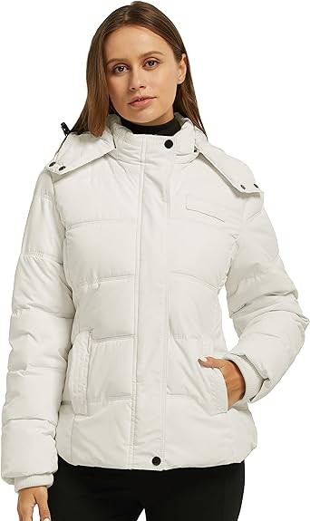 Wantdo Women's Hooded Warm Winter Coat Quilted Thicken Puffer Jacket with Removable Hood