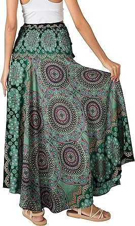 Joob Joob Long Boho Skirts for Women - Bohemian Hippie Maxi Summer Skirt