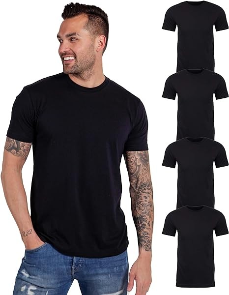INTO THE AM Mens T Shirt - Short Sleeve Crew Neck Soft Fitted Tees S - 4XL Fresh Classic Basic Essential Tshirts