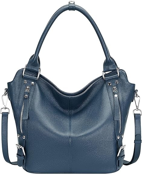 Over Earth Genuine Leather Handbags for Women Hobo Shoulder Bags Ladies Tote Bag