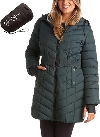 Jessica Simpson Women's Winter Coat - Long Length Packable Quilted Puffer Jacket - Heavyweight Insulated Parka Coat (S-XL)