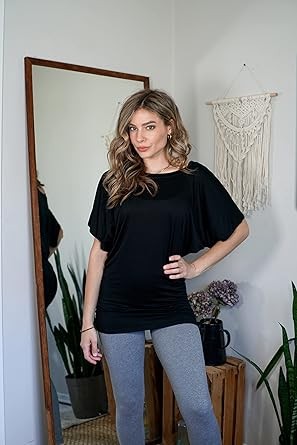 Free to Live 3 Pack Dolman Short Sleeve Business Casual Tops for Women Dressy Shirts Fall Travel Tunic to Wear with Leggings