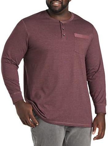 Harbor Bay by DXL Men's Big and Tall Long-Sleeve Jersey Henley Shirt
