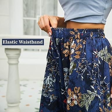 Abaadlw Maxi Skirts for Women with Pocket A Line Long Midi Casual Skirt for Beach Party Holiday