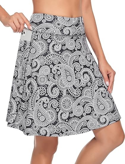KORALHY Women's 20" Knee Length Skorts Skirts Tennis Athletic Golf Causal Skort with 4 Pockets