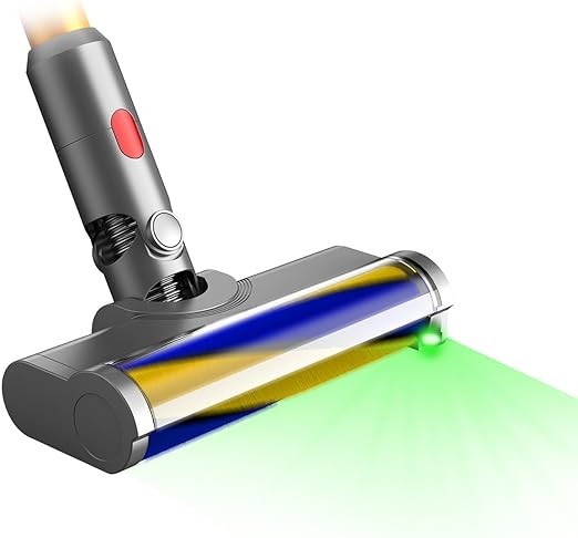 Dysolve Optical Detection Hardwood Floor Attachments for Dyson V7 V8 V10 V11 V15 Cordless Vacuum Cleaners with Green LED Light for Home, Brush Cleaner Head Replacement Parts