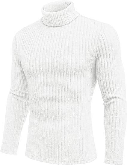 Ekouaer Men Turtleneck Shirts Lightweight Long Sleeve T Shirt Ribbed Thermal Tops Baselayer Pullover M-XXL