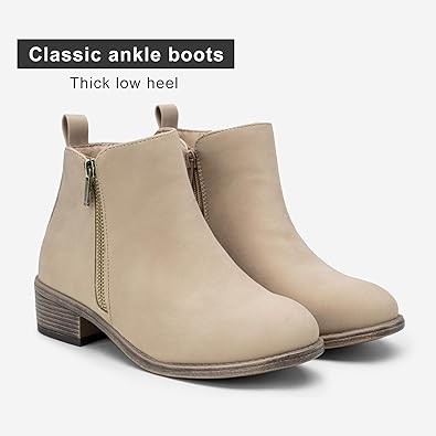 Jeossy Women's Ankle Boots Thick Heel Low Heeled Booties for Women