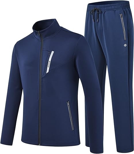 MoFiz Men's Tracksuits Set Long Sleeve Causal Full Zip Running Sports Sweatsuit For Men 2 Piece Outfits