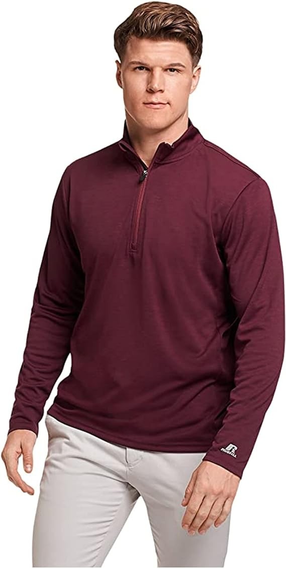 Russell Athletics Dri-Power Lightweight 1/4 Zip Pullover - Athletic Wear for Quick-Dry Sun Protection