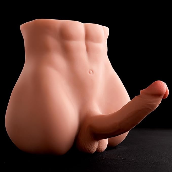12LB Male Sex Doll with Realistic Dildo, 2-in-1 Male Torso Masturbators & Tight Anal Lifelike Big Butt Flexible 360° Dildos, Sex Dolls for Women Couple Gay Adult Toys & Games