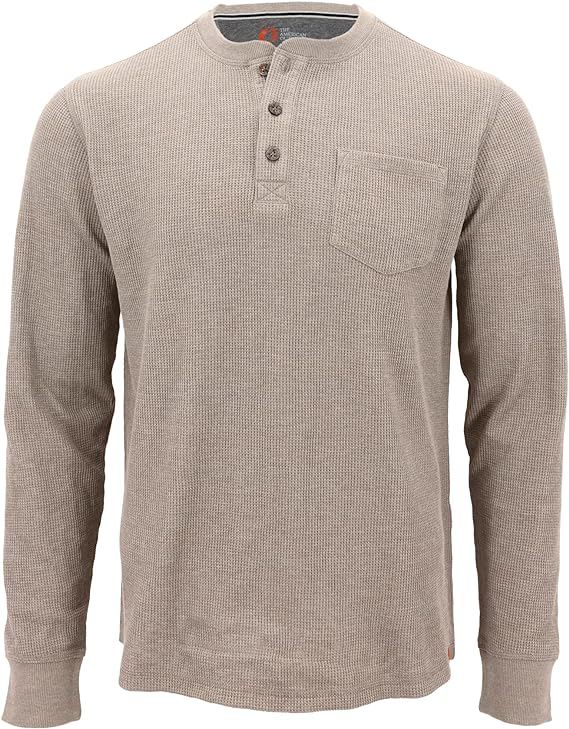 The American Outdoorsman Long-Sleeve Waffle Henley Shirts for Men