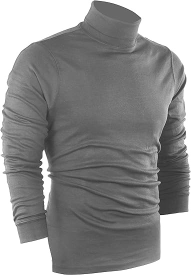 Utopia Wear Premium Cotton Blend Interlock Turtleneck Men T-Shirt Pullover Sweater