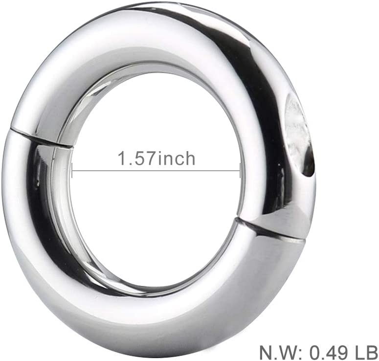 Romi Male Penis Cock Ring Delay Head Glans Ring Stainless Steel Scrotum Ball Stretcher Weights Adult Sex Toys(Small)