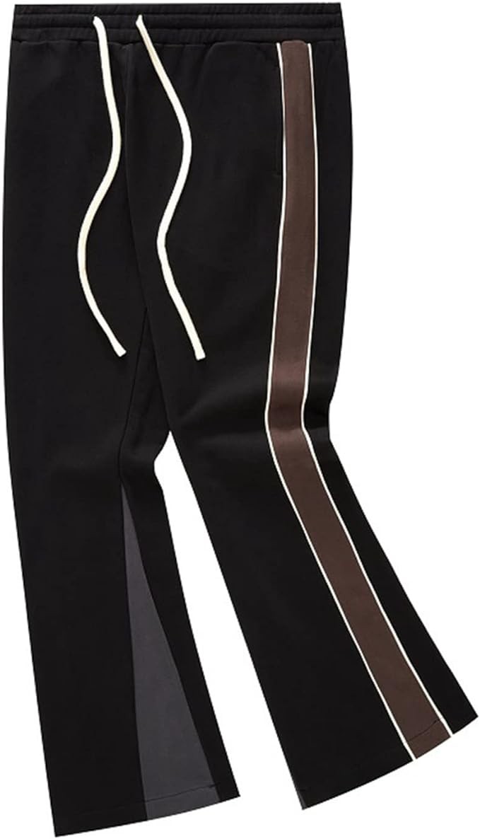 Weierpidan Faux Suede Sweatpants Women Flare Dancing Joggers Men's Patchwork Streetwear Trousers