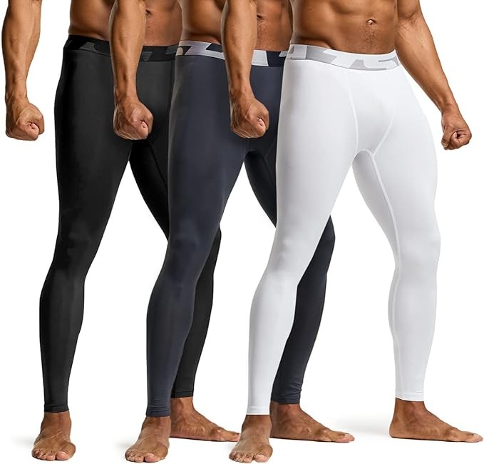 TSLA 1, 2 or 3 Pack Men's Compression Pants, Cool Dry Athletic Workout Running Tights Leggings with Pocket/Non-Pocket