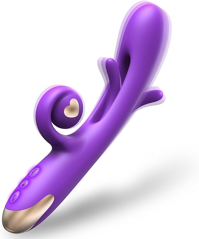 G Spot Vibrator Dildo Sex Toy: Rabbit Adult Toys with 10 Vibration 7 Flapping, Silicone Waterproof Personal Vibrator for Clitoral Nipple Anal Stimulation, Rechargeable Adult Toy for Women Pleasure