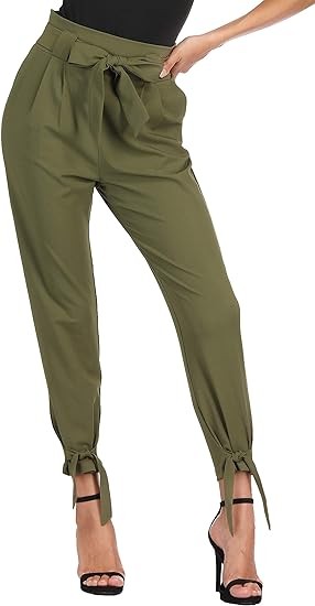 GRACE KARIN Womens Casual High Waist Pencil Pants with Bow-Knot Pockets for Work