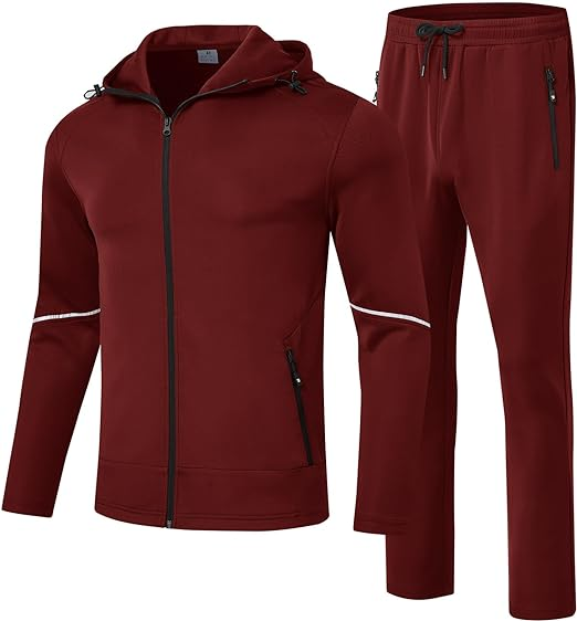 Rdruko Men's Tracksuits 2 Piece Set Sweatsuits Jogging Workout Gym Warm Up Sportswear Suits with Hoodie
