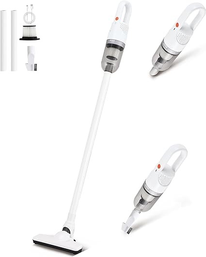 SIPPON Cordless Vacuum Cleaner, 3-in-1 Lightweight Stick Vacuum w/100W Powerful Brushless Motor & Led Display, Portable Handheld Vacuum for Home Hard Floor Carpet Pet Hair (White 100W/Type-C Charger)